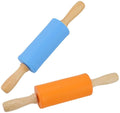 Mini Silicone Rolling Pin for Kids (2 PACK / Blue-Orange)