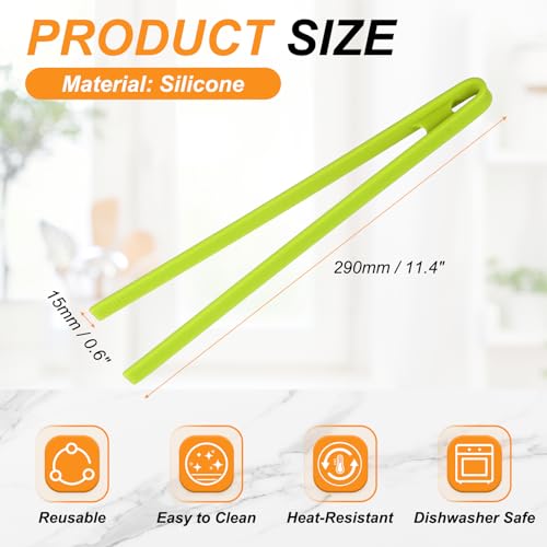 11.4" Silicone Toast Tongs (Green / 11.4")