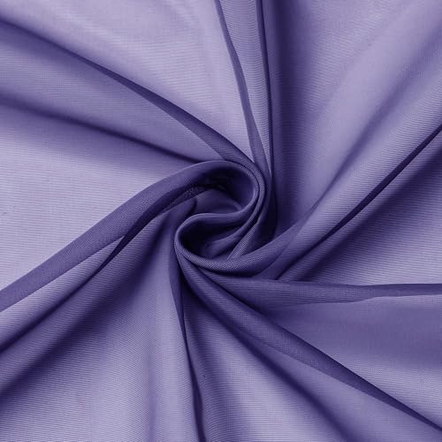 Purple Sheer Curtains 96 Inches Long 2 Panels Set (42"W x 96"L (Pack of 2) / Purple)
