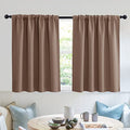 Short Blackout Curtains for Small Window Kitchen Bathroom Cafe RV (Mocha / 52"W x 36"L (Pack of 2))