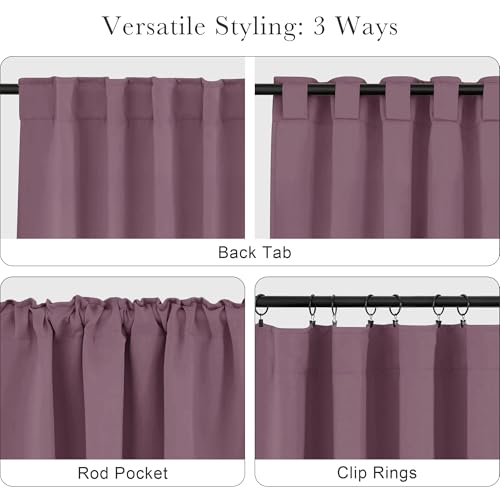 Window Curtains (Dusty Rose / 42"W x 45"L (Pack of 2))