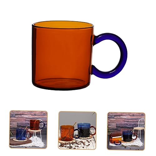 Amber Glass Drinking Cup 250ml Wide Mouth Multi Purpose (Multicolor)