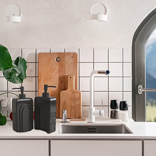Soap Dispenser Set with Stainless Steel Pump (Black)