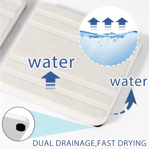 3PCS Water Absorbing Stone Tray (1pcs 21×10cm + 2pcs 10×10cm White Stripe)