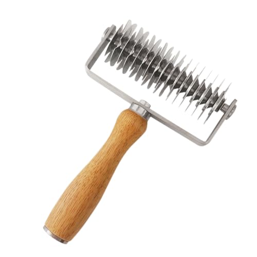 Stainless Steel Pastry Lattice Roller Cutter with Wood Handle