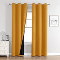 100% Blackout Curtains for Bedroom 84 Inches Long 2 Panels Set (42"W x 84"L (Pack of 2) / Mustard Yellow)