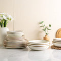 Ceramic Dinnerware Sets for 6 (Pearl White / Service for 6(18Pcs))