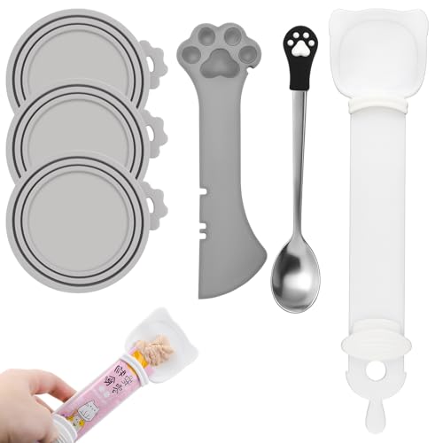 6 PCS Cat Food Can Covers Set (Grey)