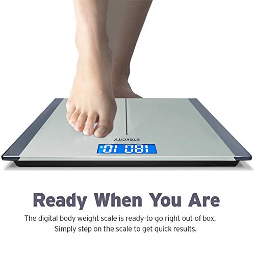 Digital Electric Bathroom Scale for Body Weight (Grey / 11.8 x 11.8 inches)