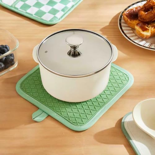 Sage Green Checkered Pot Holder (Sage Green)