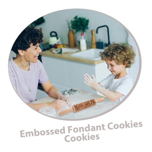 Embossed Rolling Pin for Baking Wooden Pastry Roller with Intricate Floral Patterns for Cookies Fondant and Dough for Weddings Holidays and Special Occasions