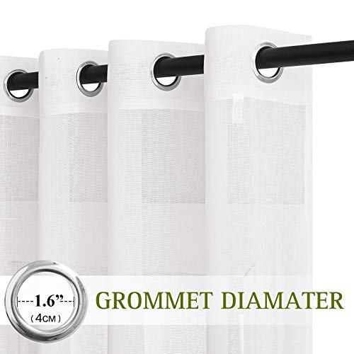 White Sheer Doorway Curtains 80 inches Long (52"W x 80"L (Pack of 2) / White)