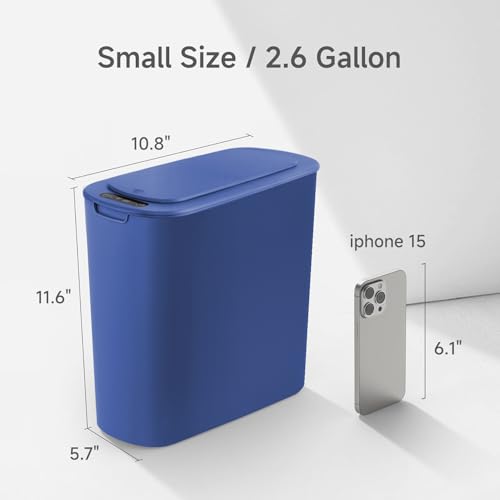 Automatic Motion Sensor Bathroom Trash Can with Lid (Blue)