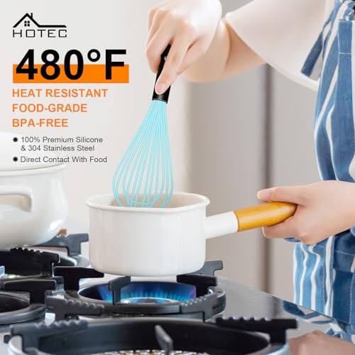4 Pieces Silicone Whisks Set (Blue)