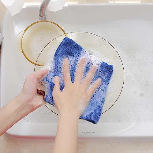 100% Cotton Waffle Weave Kitchen Dish Cloths 8 (Blueberry / 12 X 12 - 8 Pack)