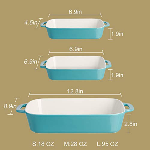 Sweejar Ceramic Bakeware Set (White / 12.8 x 8.9 Inches)