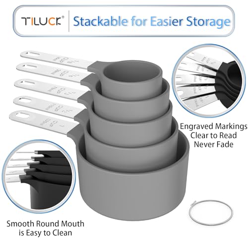 Measuring Cups & Spoons Set (Gray / 5+5)