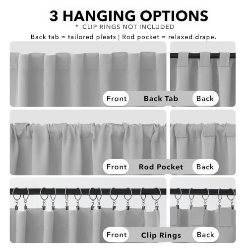Blackout Curtains for Bedroom (Greyish White / 52"W x 72"L (Pack of 2))