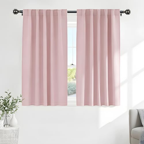 Kitchen Curtains Short (Blush Pink / 42"W x 45"L (Pack of 2))