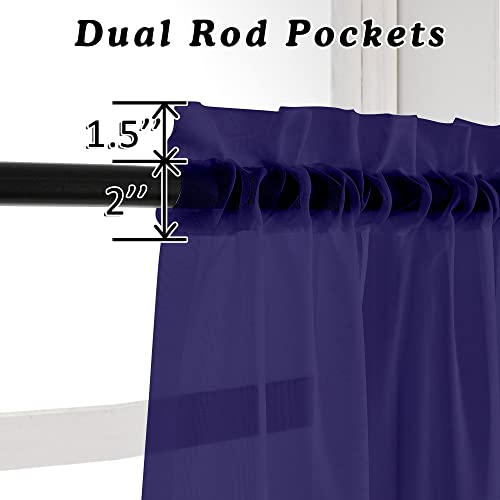 Purple Sheer Curtains 63 inch Length 2 Panels Set for Farmhouse (Purple / 42"W x 63"L (Pack of 2))