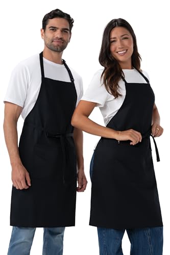 Unisex Butcher Apron (Black, 2 Pack)