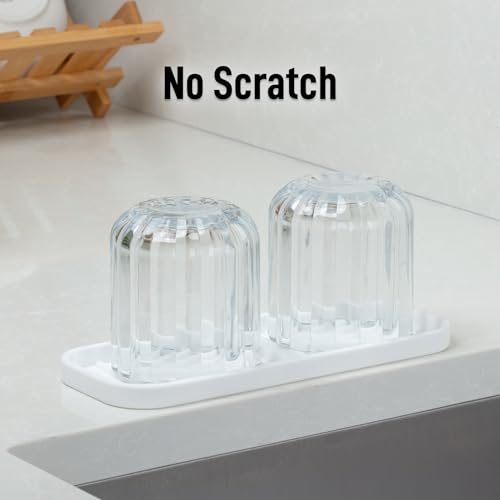 9x3.5) Silicone Sponge Holder for Kitchen Sink - Flexible Multipurpose Soap Tray - Sink Organizer for Kitchen, Bathroom, Makeup, Trinkets & More (White) (White (Medium) / Medium (9x3.5))