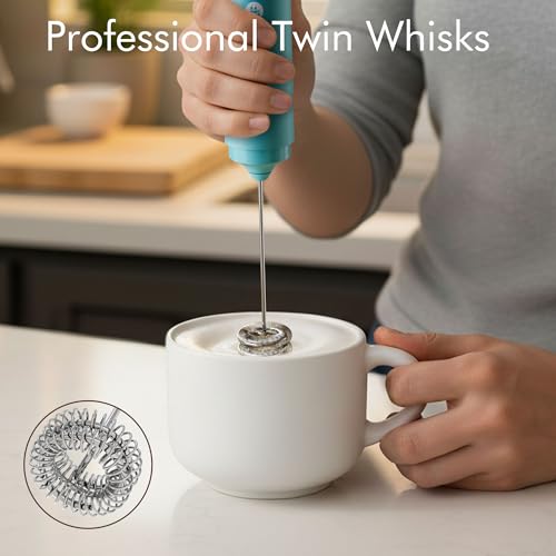 Rechargeable Milk Frother Handheld (Aqua)