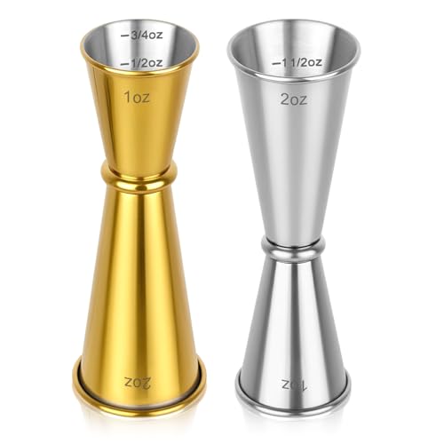 2 Pack Jigger for Bartending (Gold & Silver)