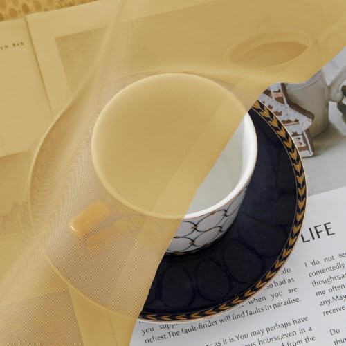 Gold Sheer Curtains 120 Inches Long 2 Panels Set for Bedroom (59"W x 120"L (Pack of 2) / Gold)