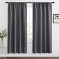 Blackout Curtains for Bedroom Living Room Nursery 72 inches Long (Grey / 34"W x 72"L (Pack of 2))