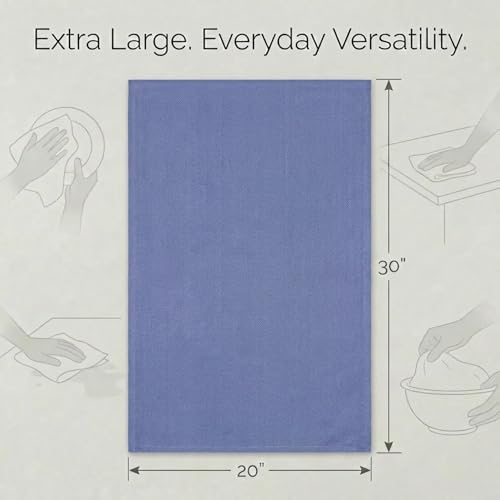 Kitchen Towels Cotton Dish Towels 20”x30” (20" x 30" (Set of 6) / 026 Indigo Blue)