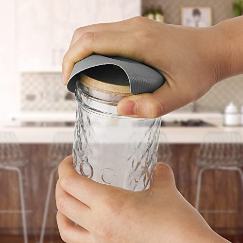 4pcs Jar Opener Gripper Pad for Seniors with Weak Hands (Light blue square shape+gray round shape)