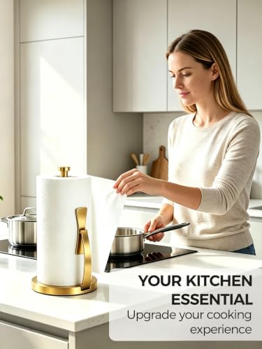 Gold Paper Towel Holder Countertop (Gold / Suction Base)