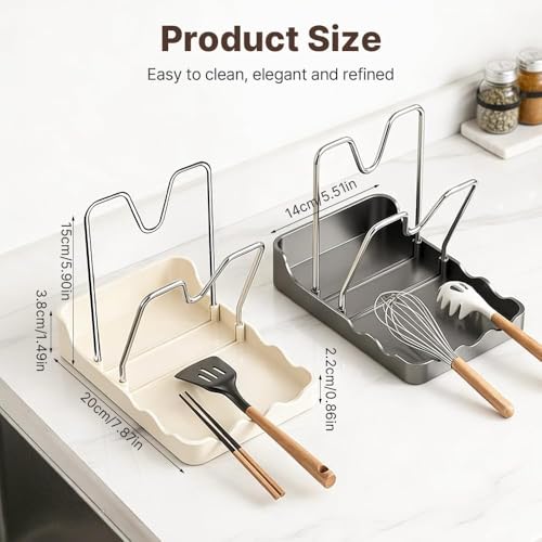 Pot Lid Rack Cutting Board & Utensil Holder Black