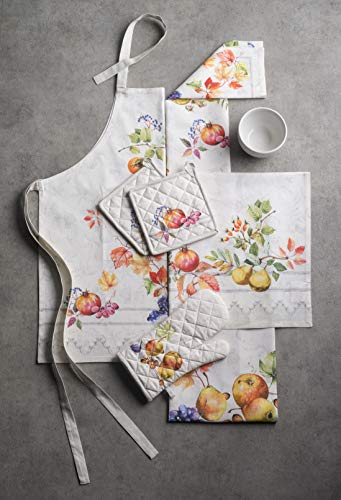 Aprons for women with Pocket 100% Cotton Pack of 1 (169 - Fruit D'hiver)