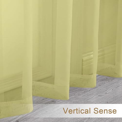 Sheer Valances for Windows (Lemon / 42"W x 14"L (Pack of 2))