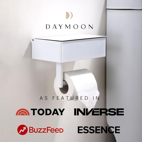 Day Moon™ Toilet Paper Holder with Shelf (White)