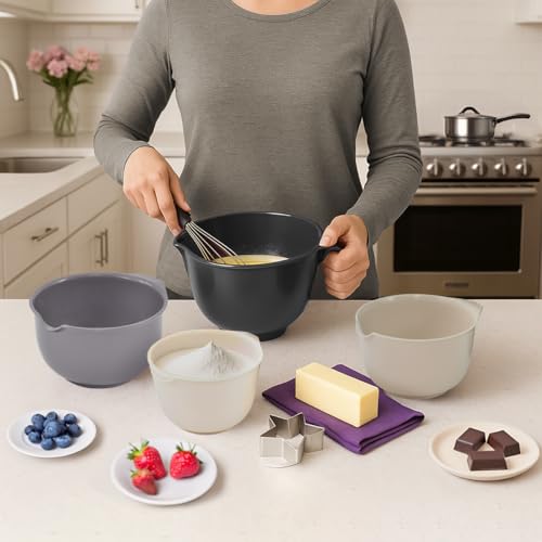Mixing Bowls with Pour Spout (4pc Grey / 4 count)