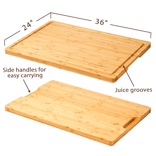 36x24" Bamboo Cutting Board for Kitchen (36"L x 24"W)