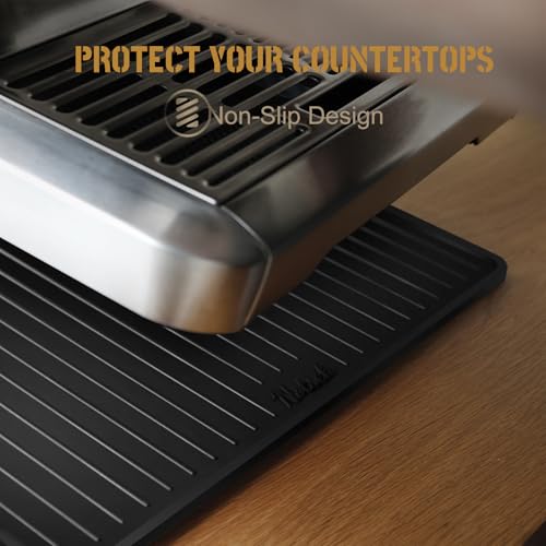 Silicone Coffee Machine Mat for Breville 870 (Black / 35*35*0.6cm)