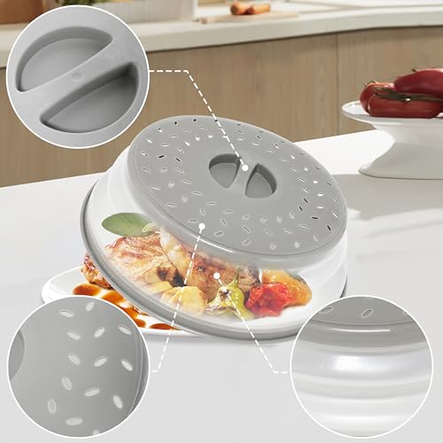 Collapsible Microwave Food Cover (Gray 12inch)