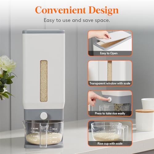 Rice Container 29 Lbs (Light Grey)