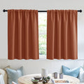 Short Blackout Curtains for Small Window Kitchen Bathroom Cafe RV (Burnt Orange / 52"W x 36"L (Pack of 2))