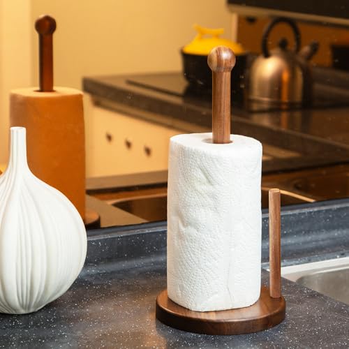 14" Acacia Wooden Paper Towel Holder (Two Sticks)