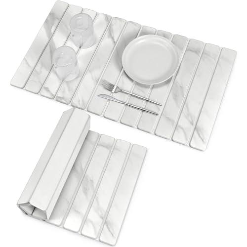 Large Stone Dish Drying Mats for Kitchen Counter (28" x 16")