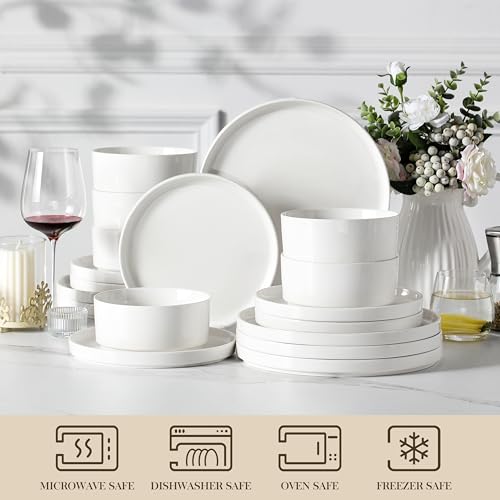 18 Pieces Porcelain Dinnerware Set (Ivory White / 18 Piece (Service for 6))