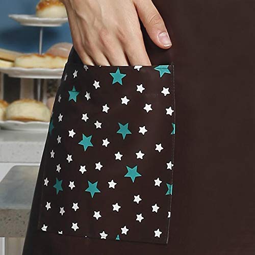 PU Kitchen Oil and Waterproof Aprons for Women with Pocket for Cooking Washing (Coffee)
