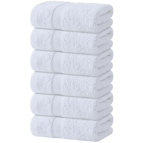 Wealuxe White Hand Towels 16x27 Inch (White / Hand Towels 6-Pack)