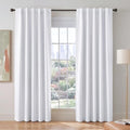 50% Light Filtering Curtains 84 inch Long (Pure White / 42"W x 84"L (Pack of 2))