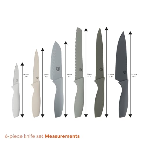 MasterChef Kitchen Knife Set with Covers (Knives with Covers / Earth)